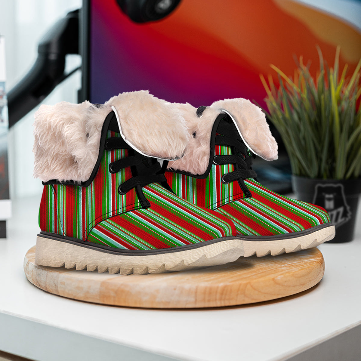 Serape Mexican Vintage Print Pattern Snow Boots-grizzshop