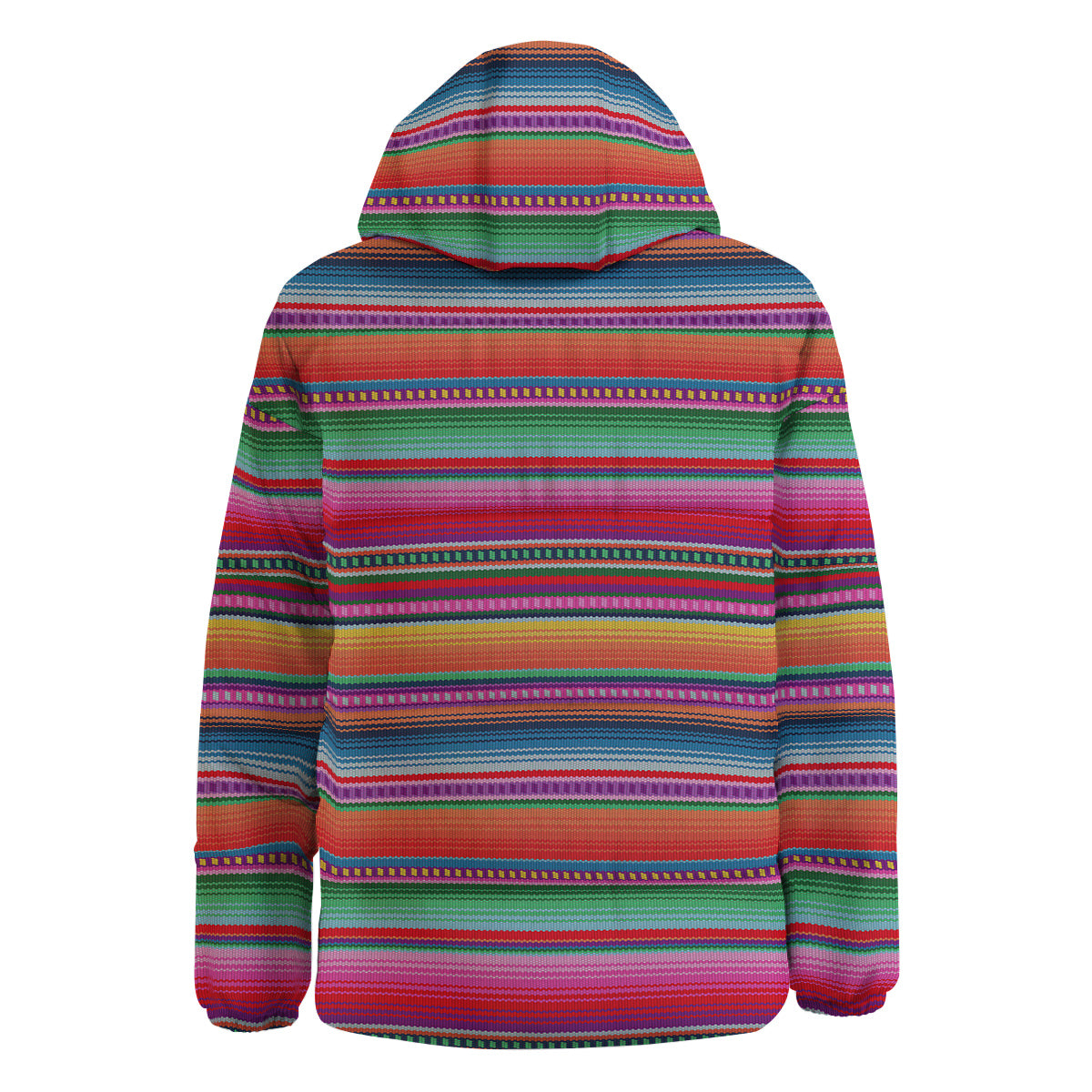 Serape Stripe Colorful Mexican Print Down Jacket-grizzshop