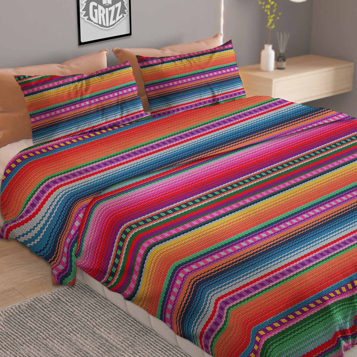 Reiki Golden Print Duvet Cover Bedding Set