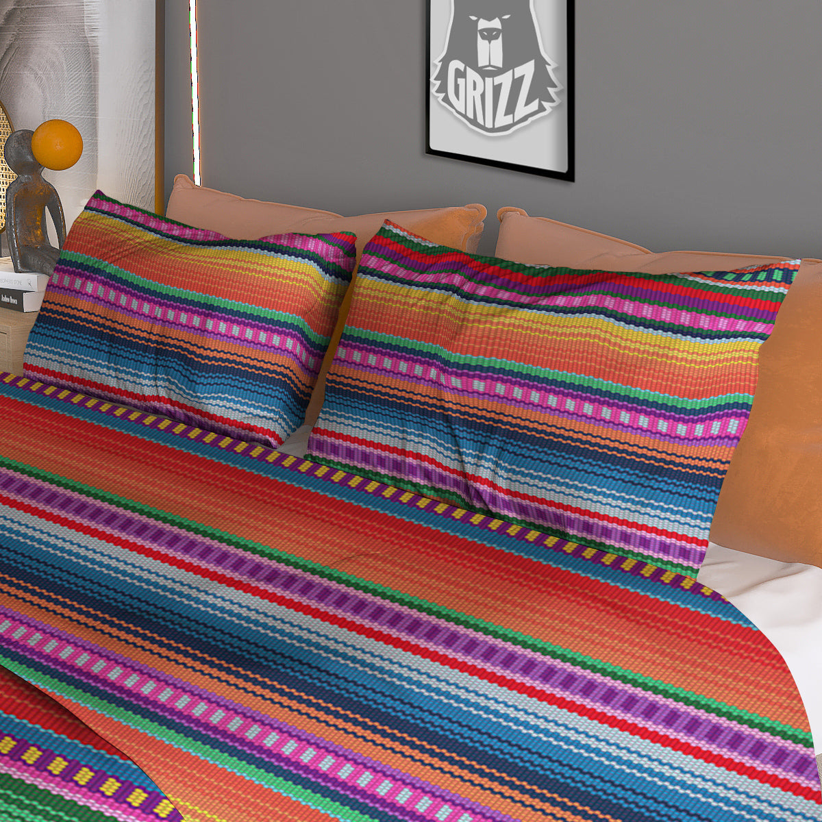 Reiki Golden Print Duvet Cover Bedding Set