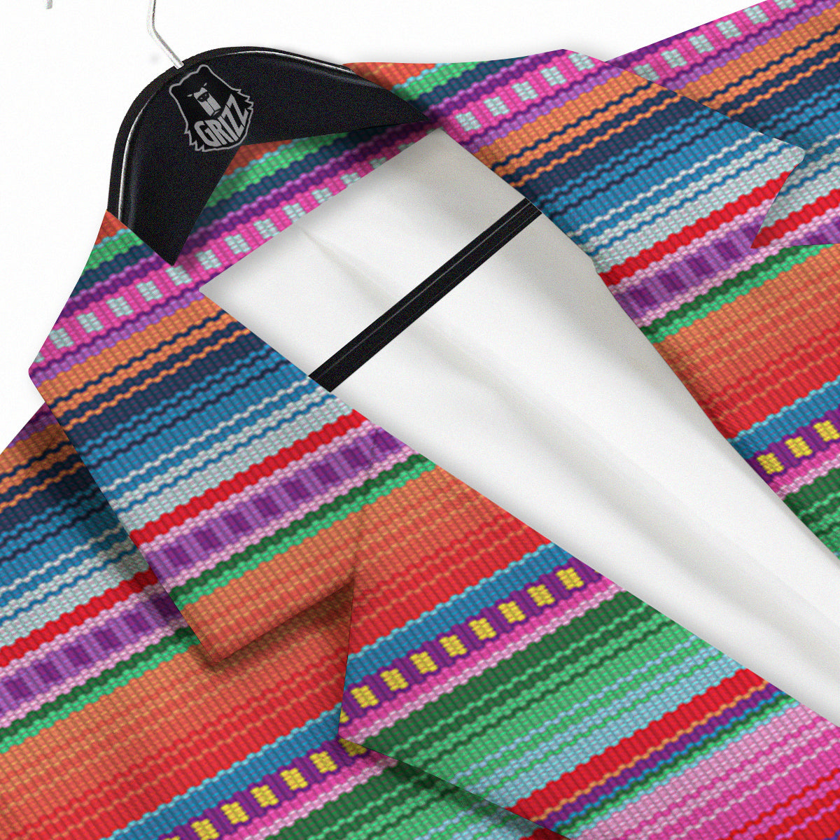 Serape Stripe Colorful Mexican Print Men's Sport Coat-grizzshop