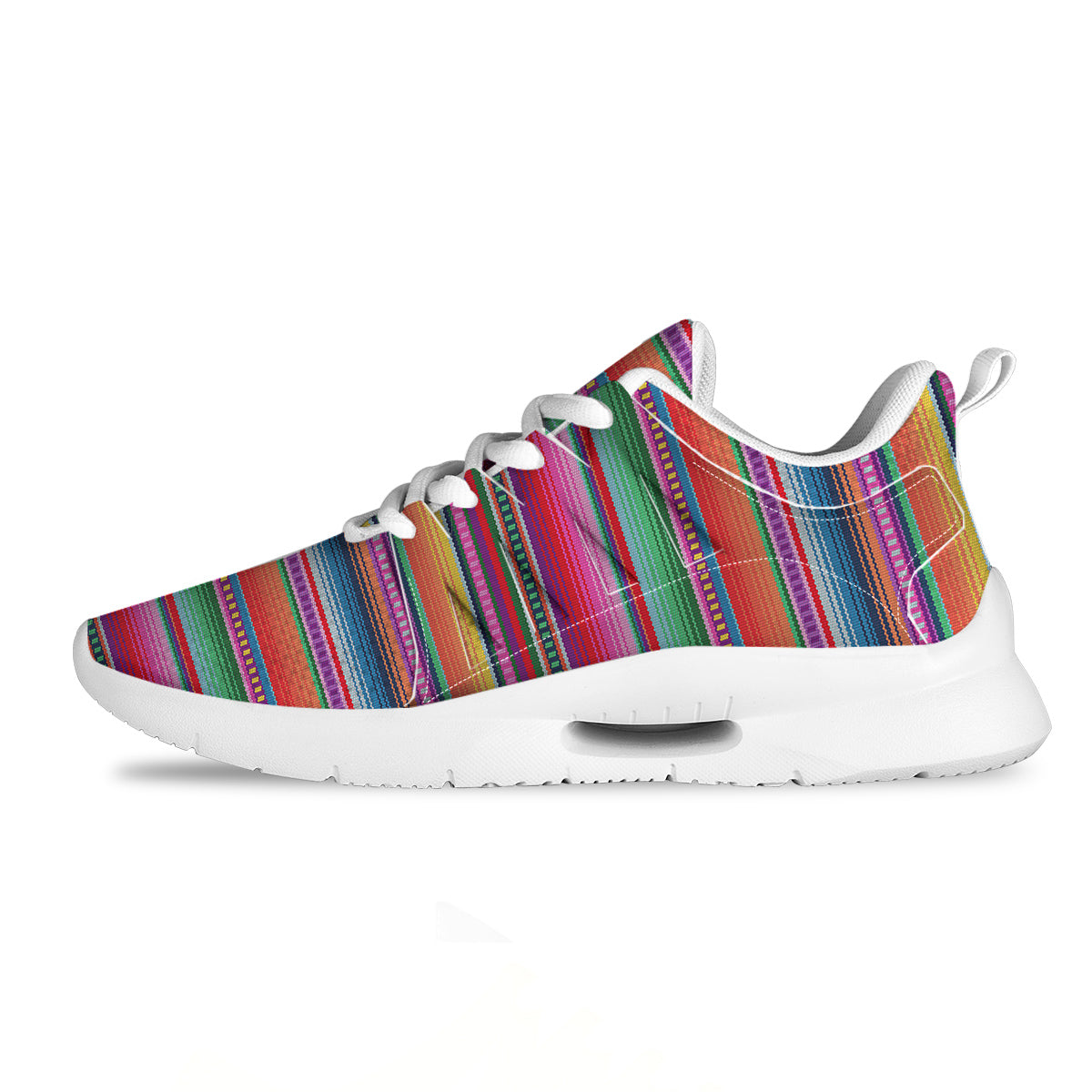 Serape Stripe Colorful Mexican Print Tennis Shoes-grizzshop