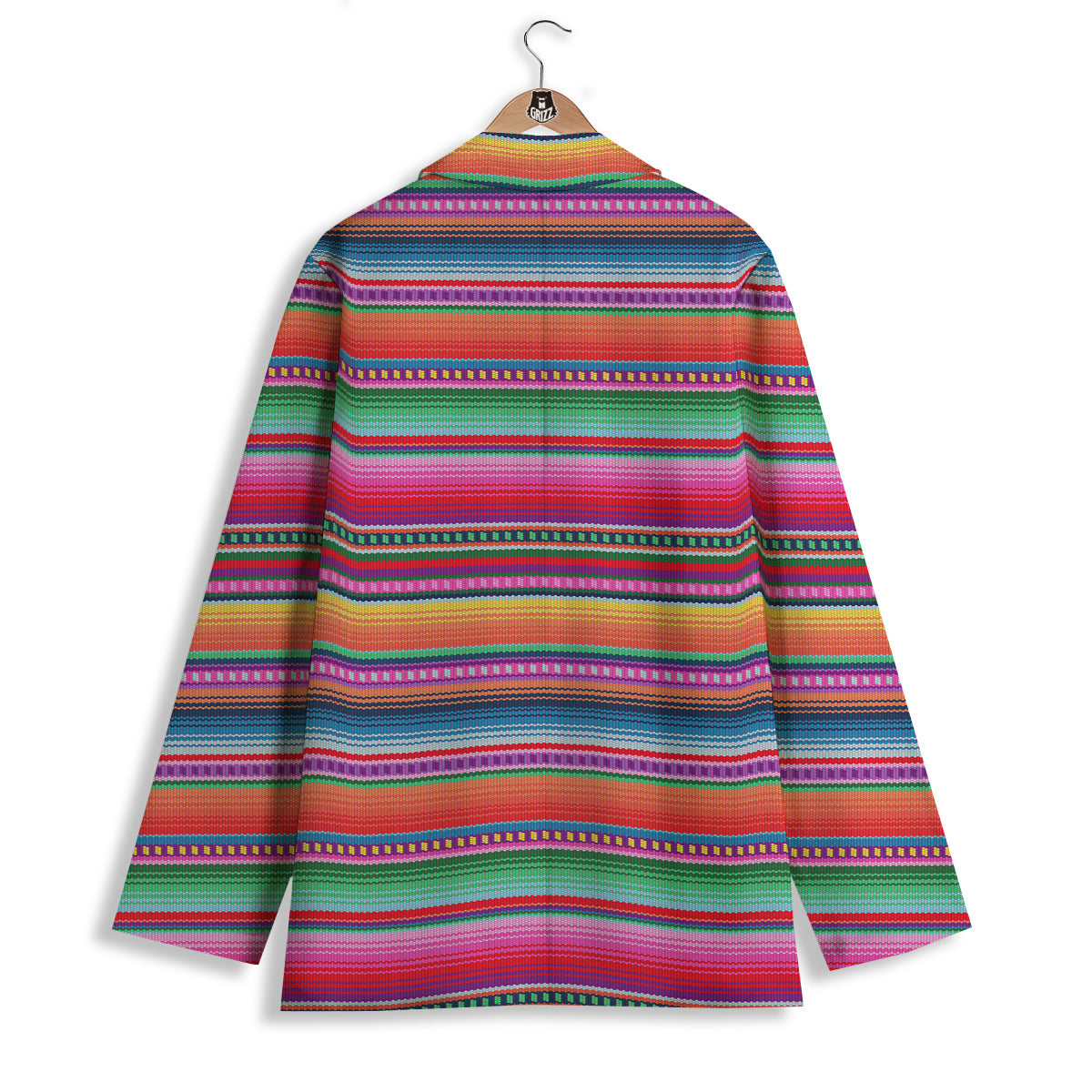 Serape Stripe Colorful Mexican Print Women's Blazer-grizzshop