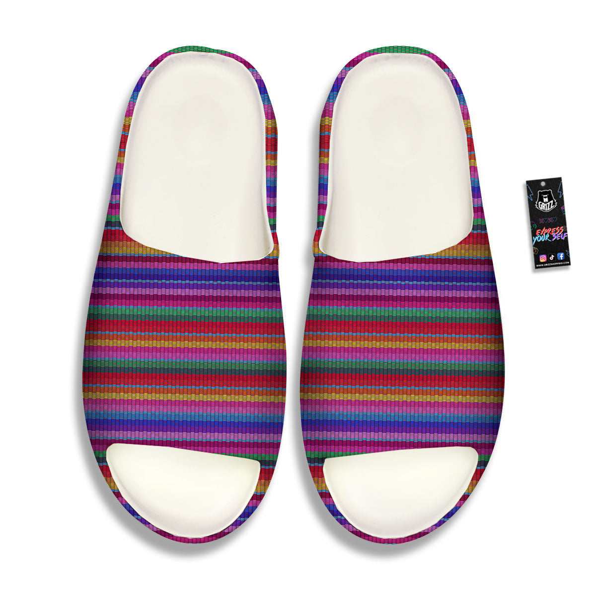 Serape Mexican Colorful Print Pattern Sandals-grizzshop