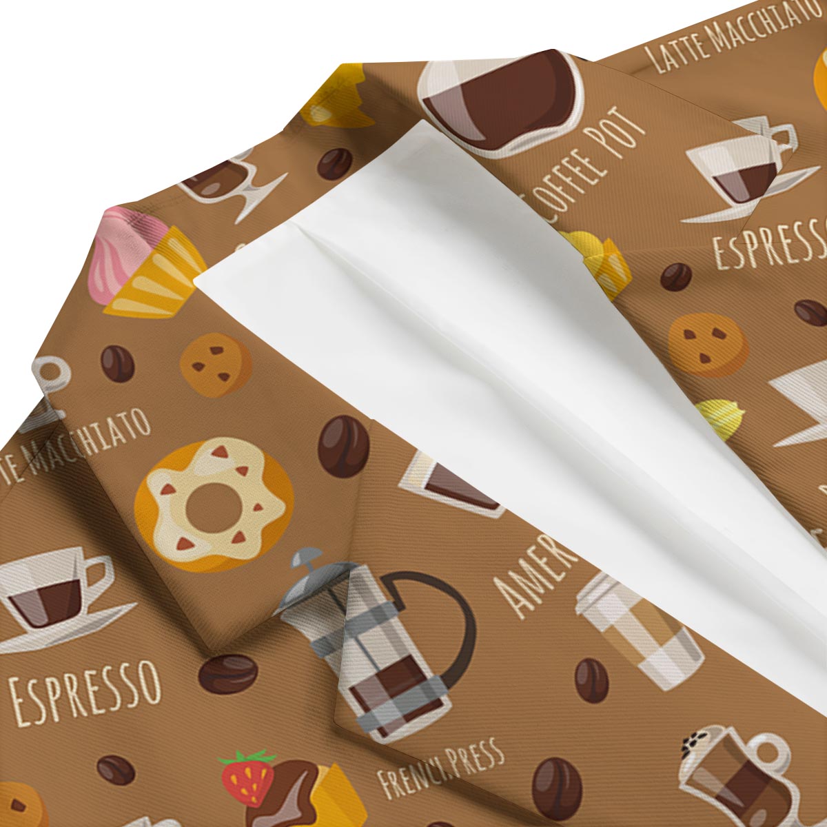Set Coffee Pattern Print Men's Blazer-grizzshop