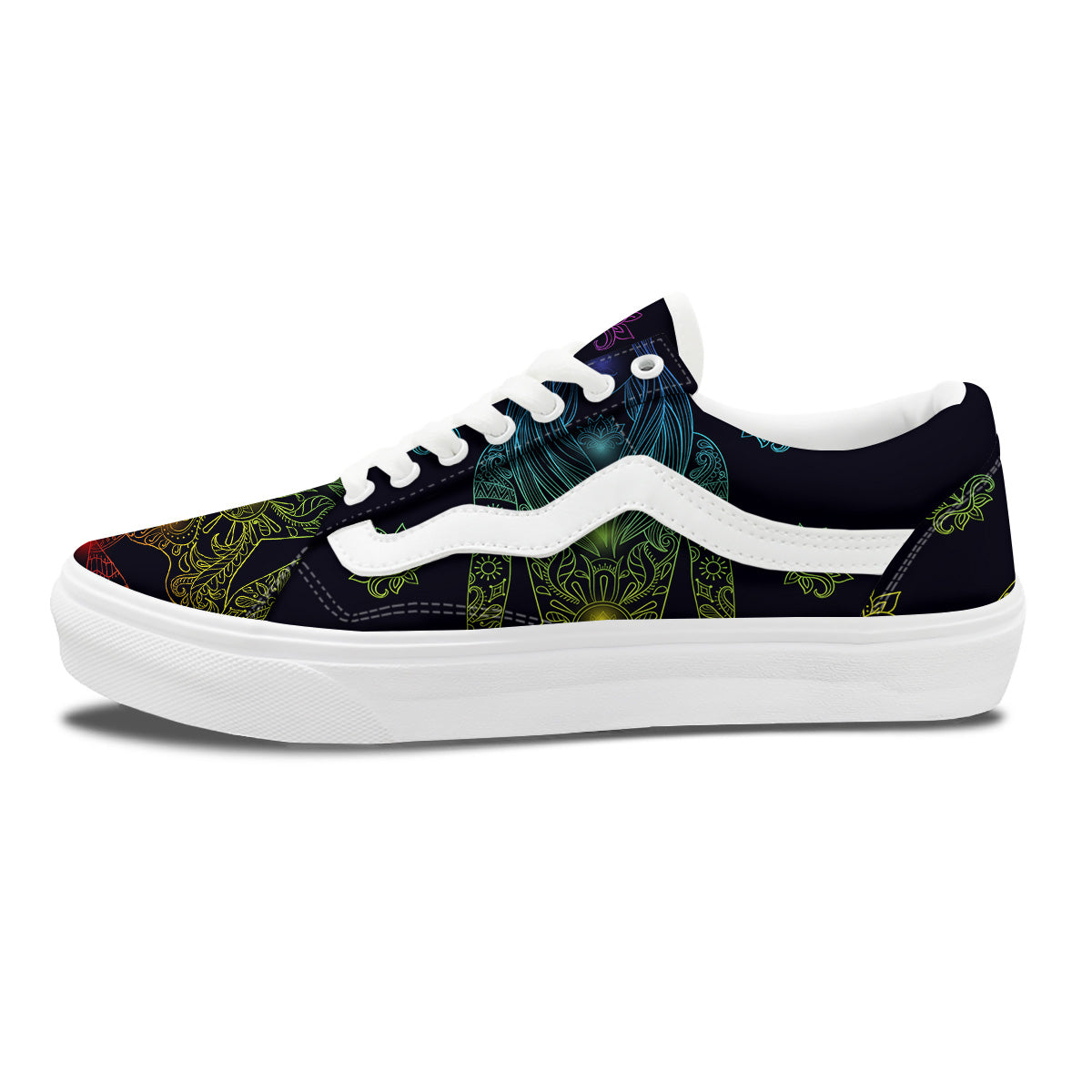 Seven Chakras Bohemian Print Skate Shoes-grizzshop