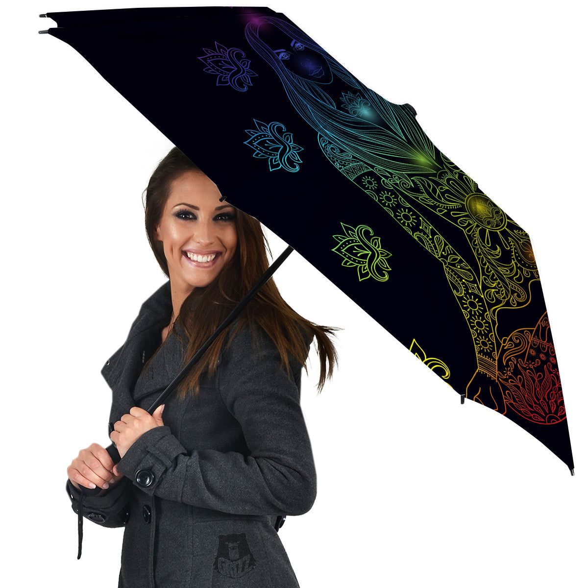 Seven Chakras Bohemian Print Umbrella-grizzshop