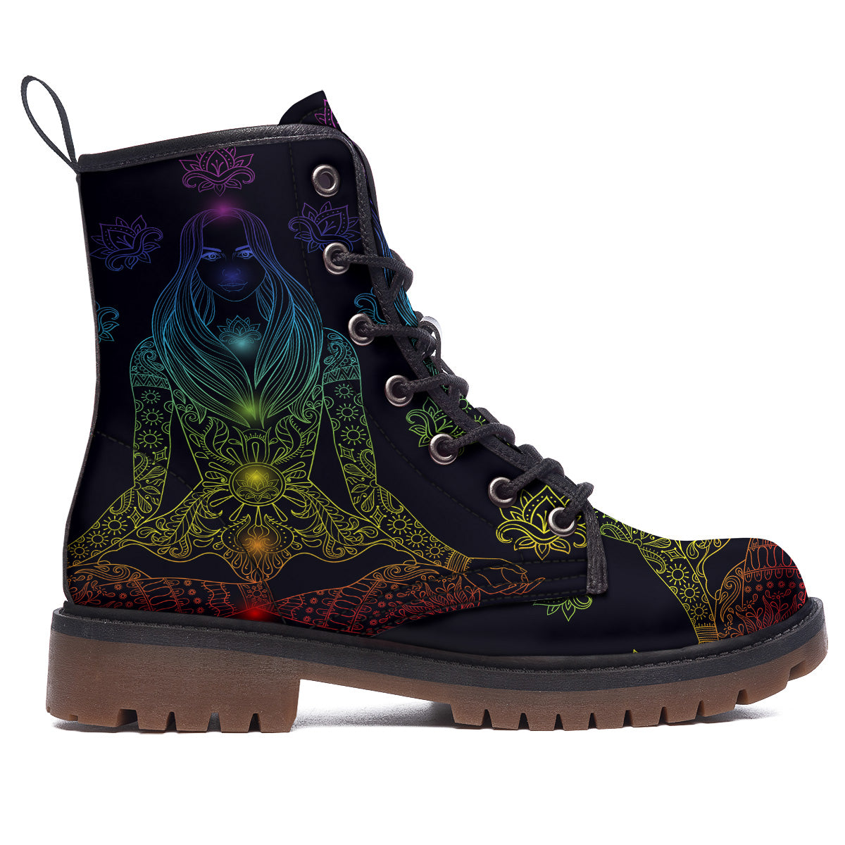 Seven Chakras Bohemian Print Work Boots-grizzshop
