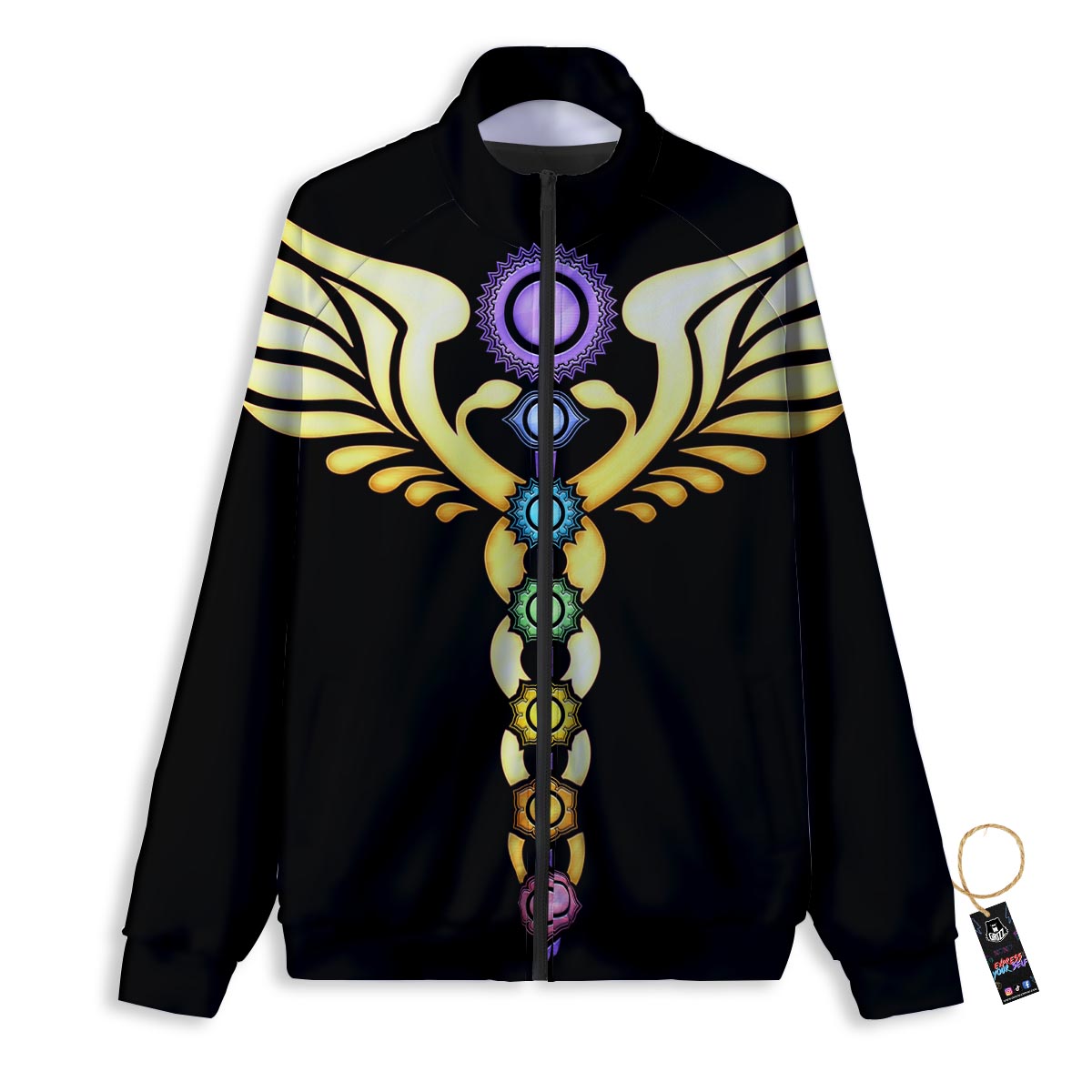 Seven Chakras Caduceus Print Track Jacket-grizzshop