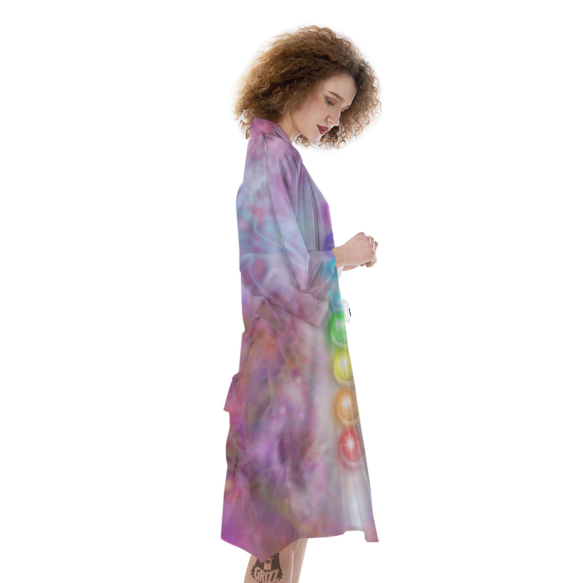 Seven Chakras Colorful Print Kimono-grizzshop