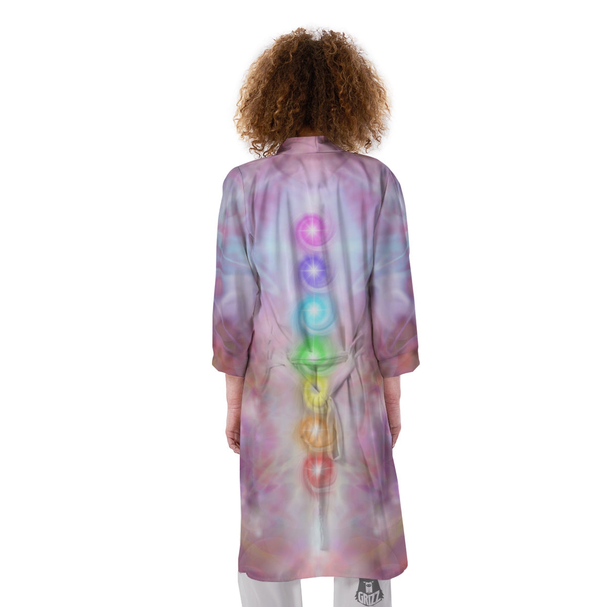 Seven Chakras Colorful Print Kimono-grizzshop