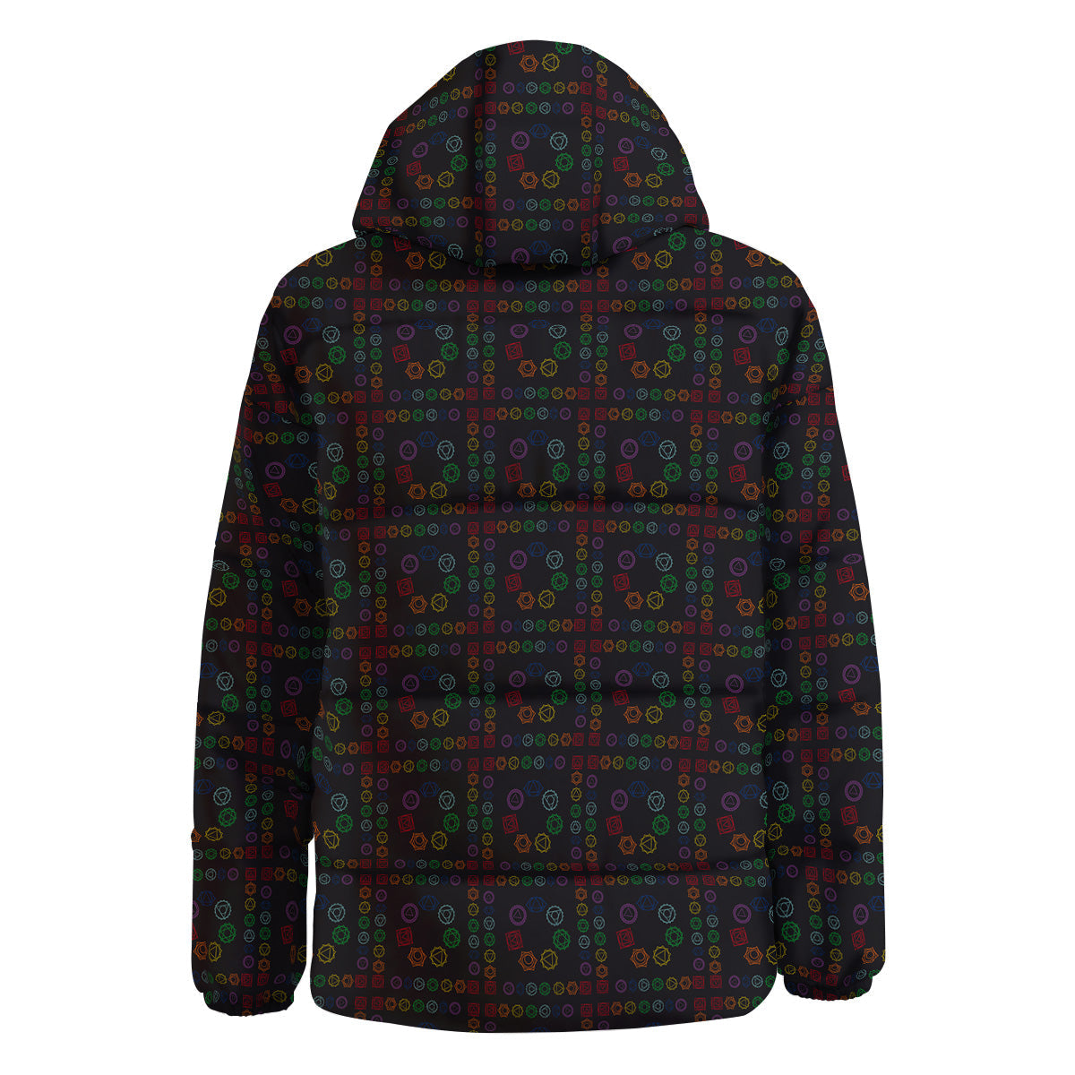 Seven Chakras Colorful Print Pattern Down Jacket-grizzshop