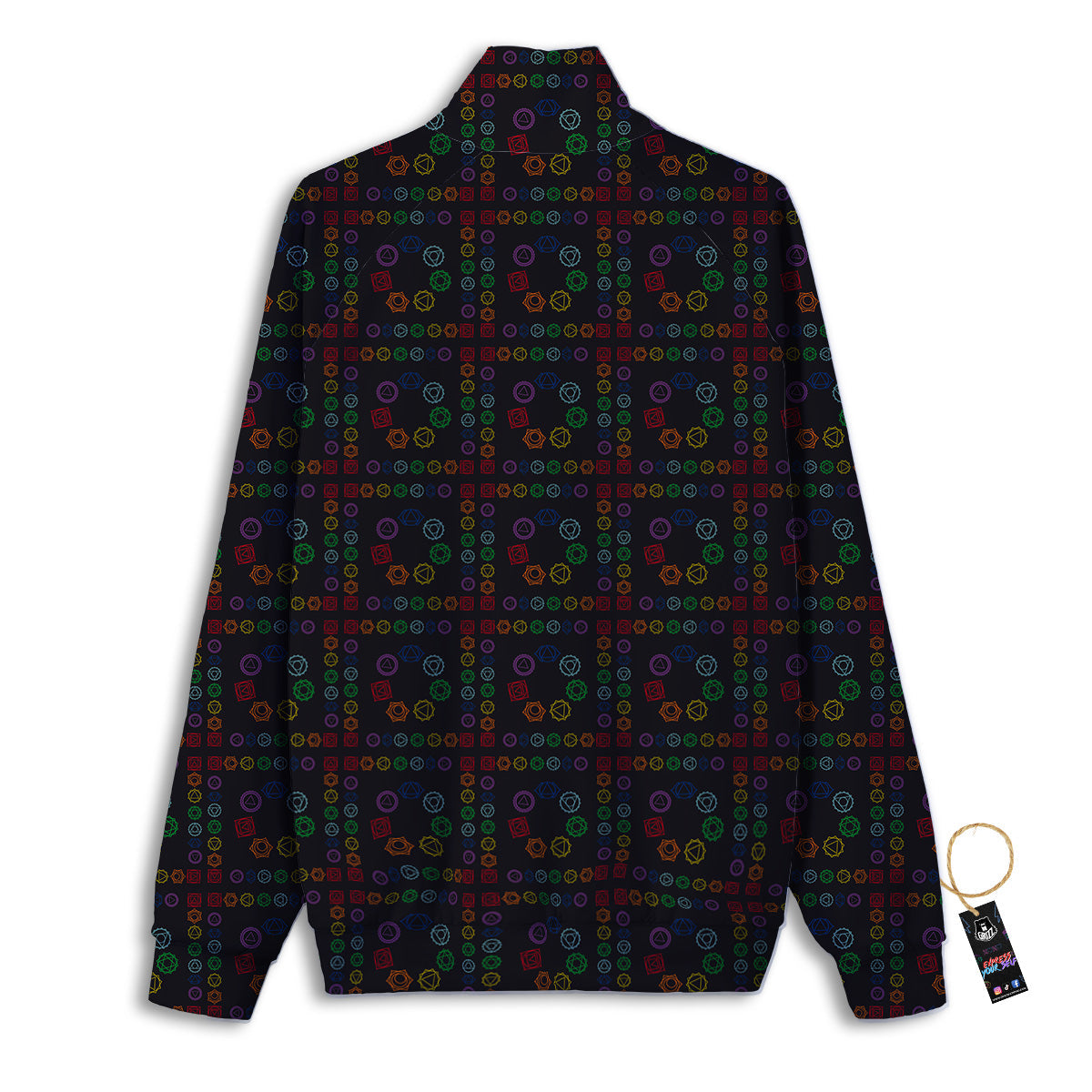 Seven Chakras Colorful Print Pattern Track Jacket-grizzshop