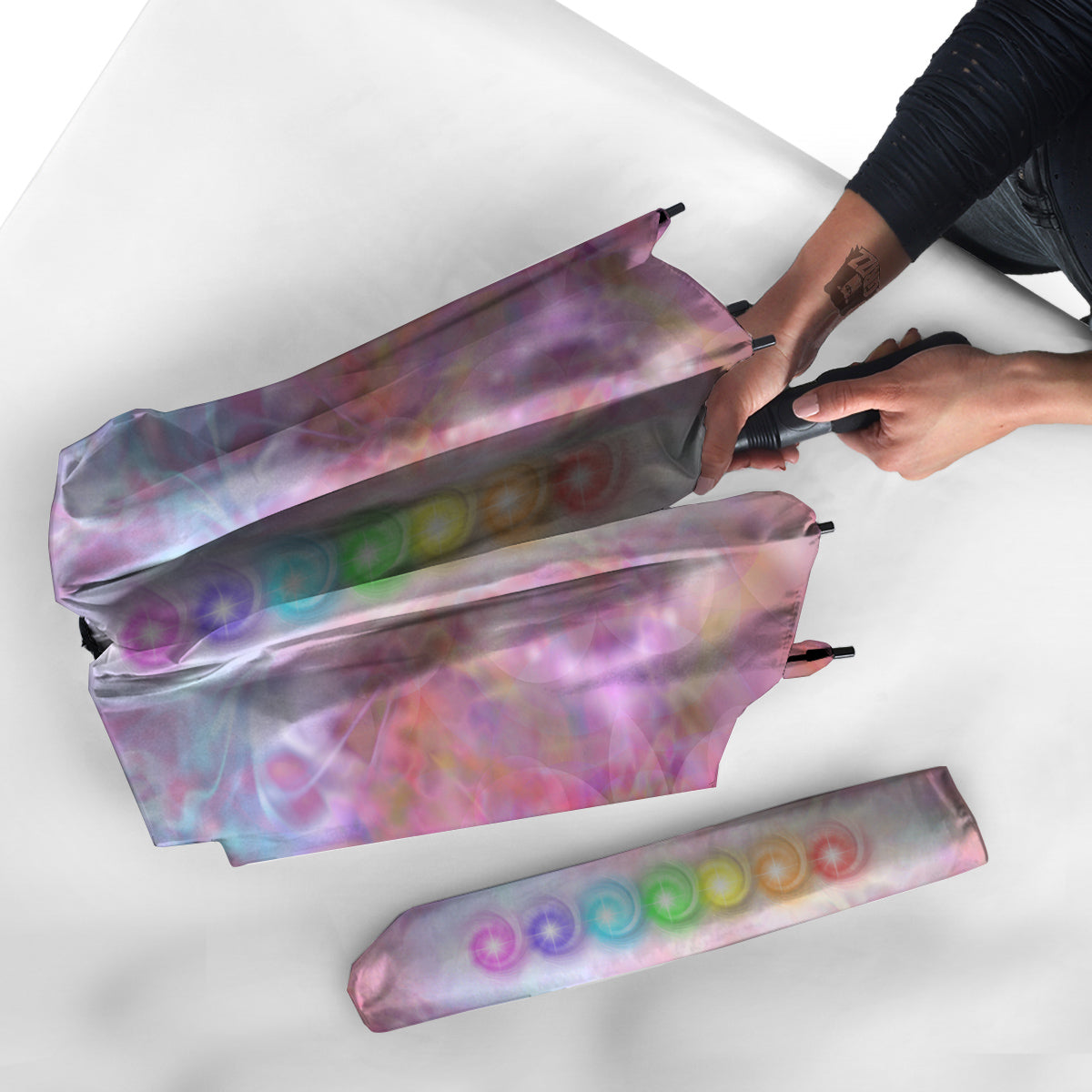 Seven Chakras Colorful Print Umbrella-grizzshop