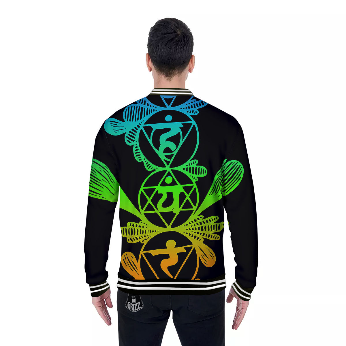 Seven Chakras Spiritual Print Baseball Jacket-grizzshop