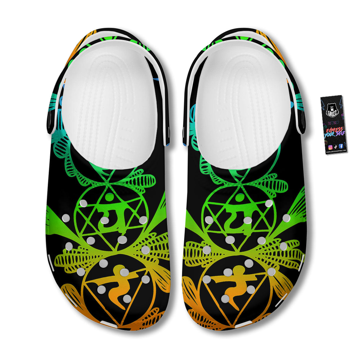 Seven Chakras Spiritual Print Clog-grizzshop