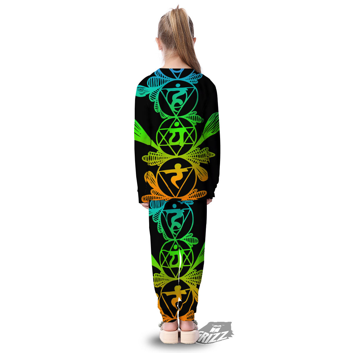 Seven Chakras Spiritual Print Kid's Pajamas-grizzshop