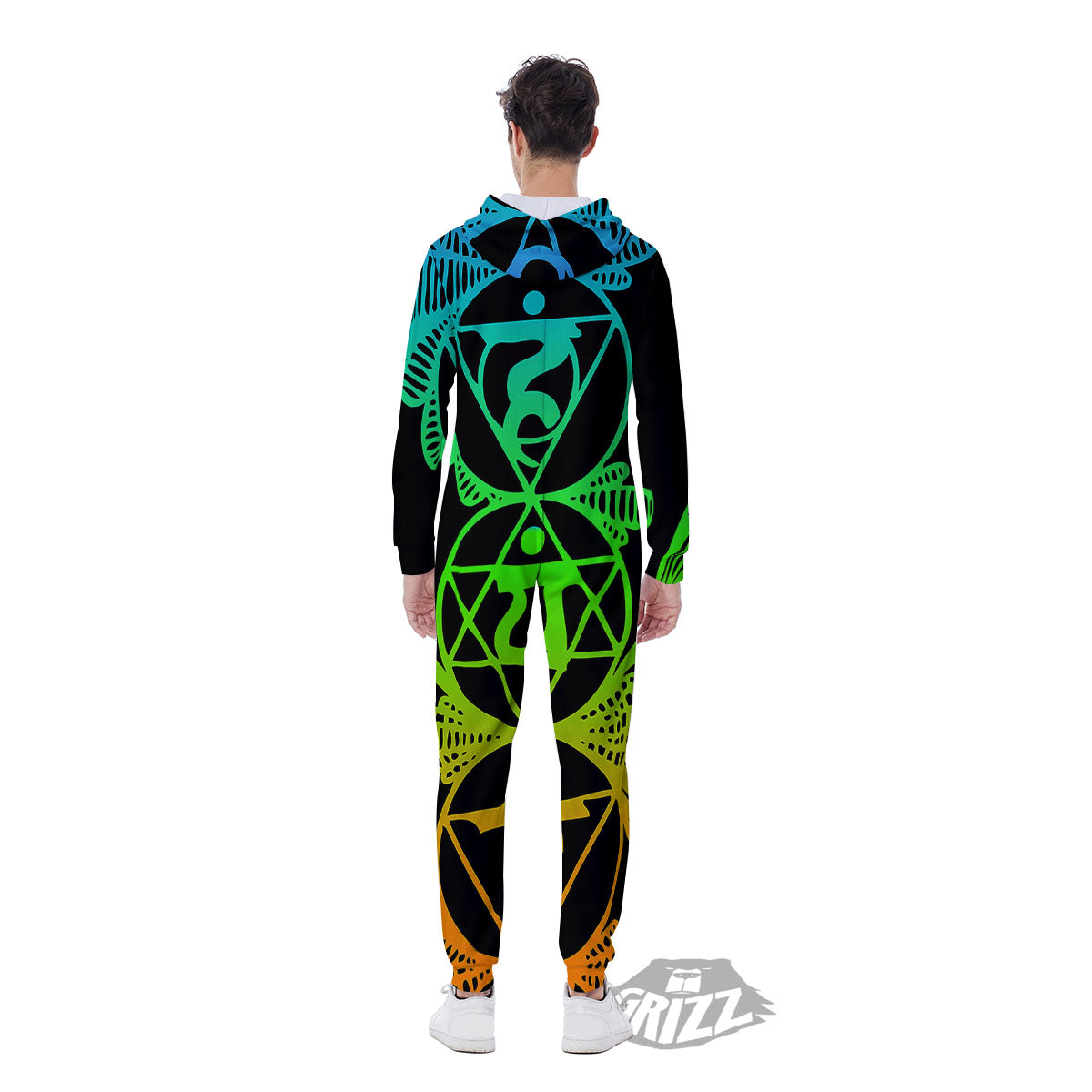 Seven Chakras Spiritual Print Men's Jumpsuit-grizzshop