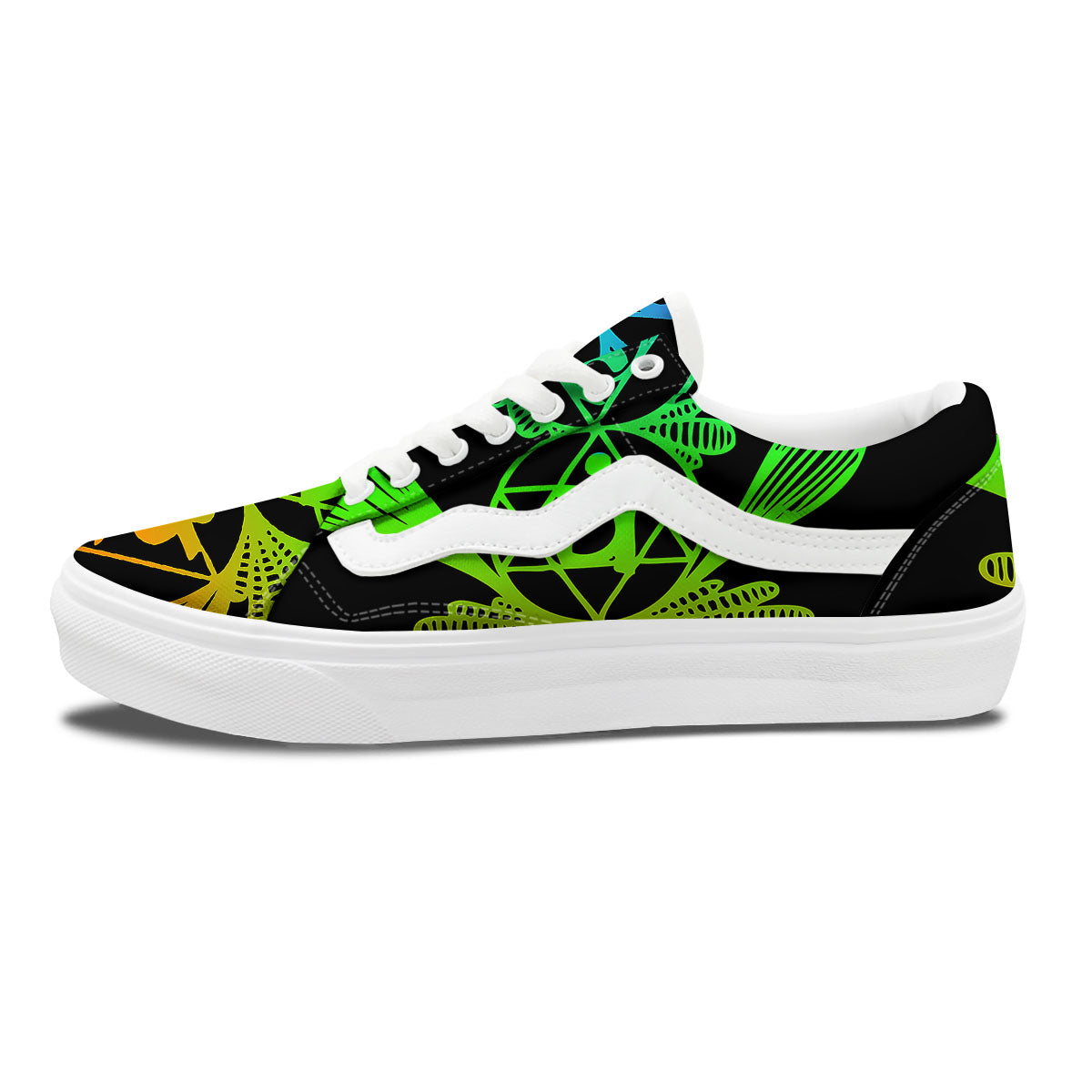 Seven Chakras Spiritual Print Skate Shoes-grizzshop