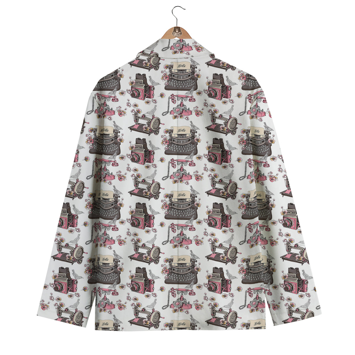 Sewing Machine Print Pattern Men's Blazer-grizzshop