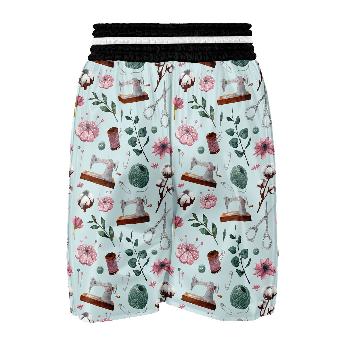 Sewing Pattern Print Boxing Shorts-grizzshop