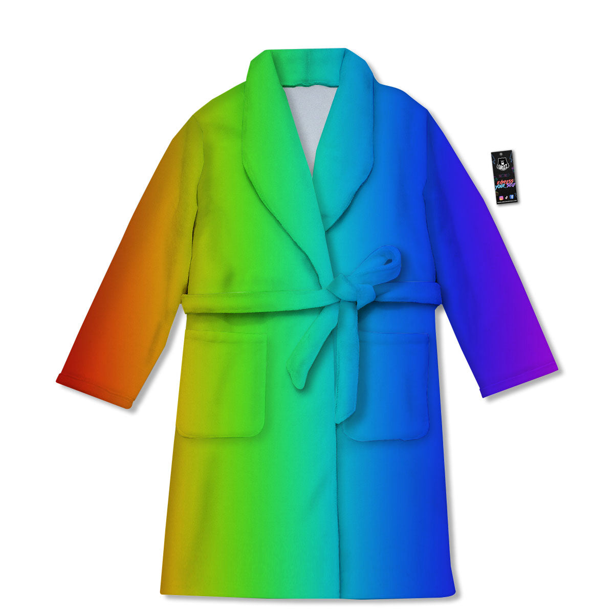 Shades Rainbow Print Pattern Bathrobe-grizzshop