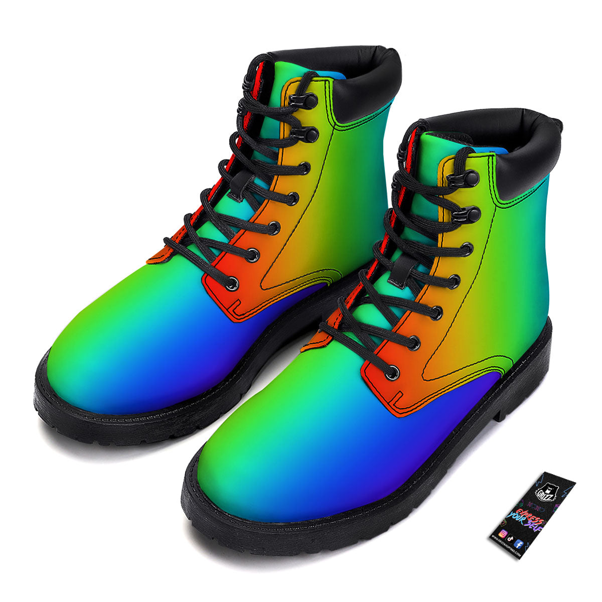 Shades Rainbow Print Pattern Boots-grizzshop