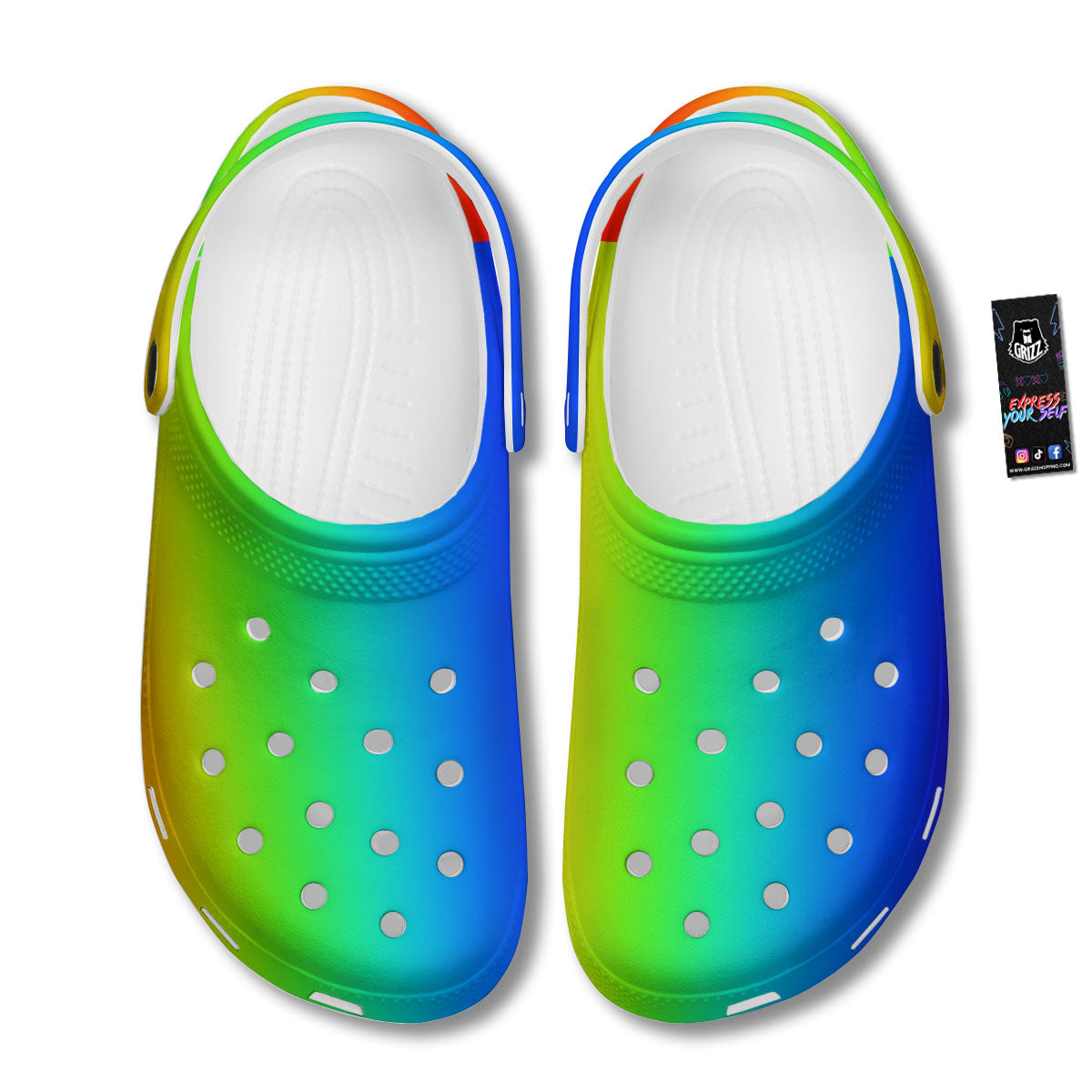 Shades Rainbow Print Pattern Clog-grizzshop