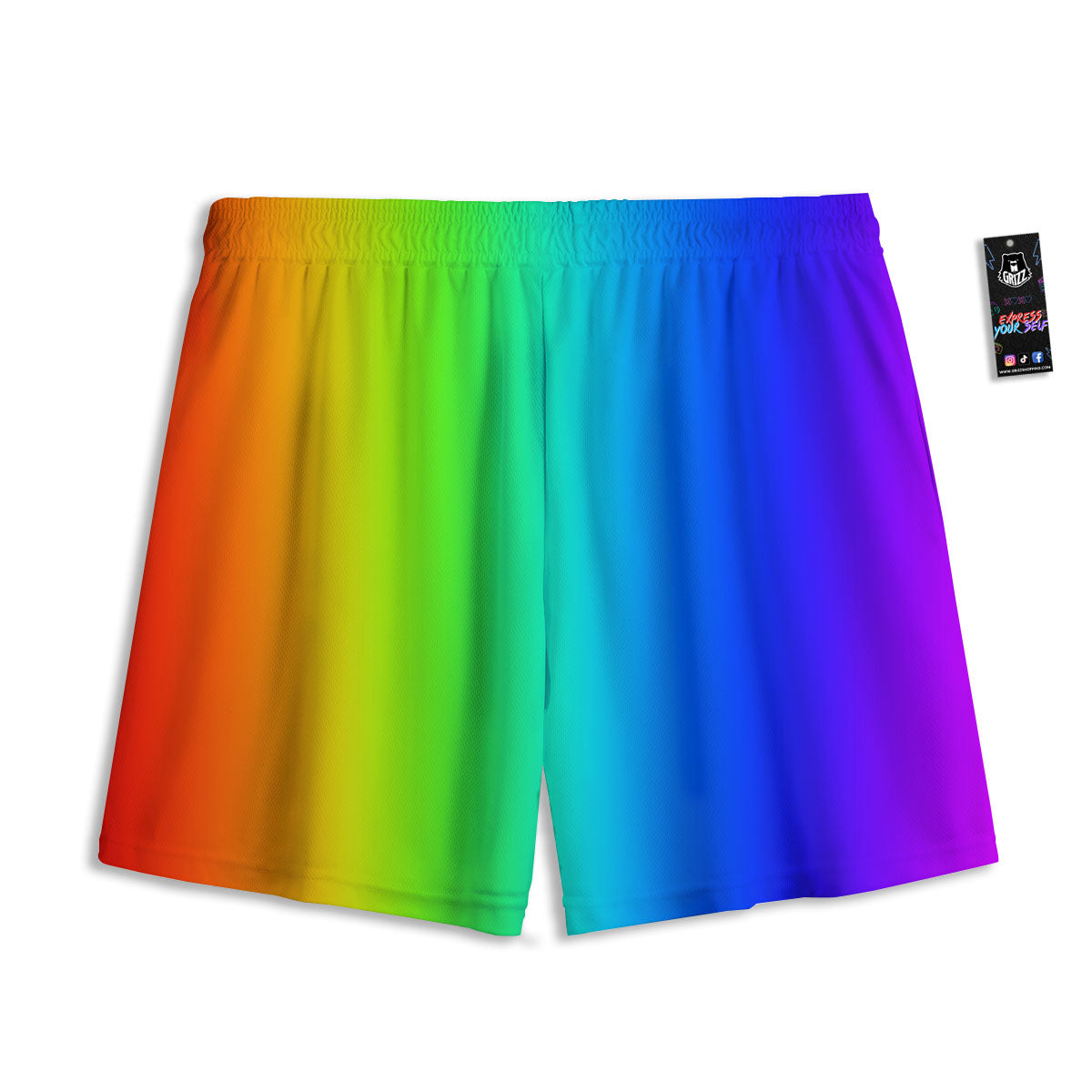 Shades Rainbow Print Pattern Mesh Shorts