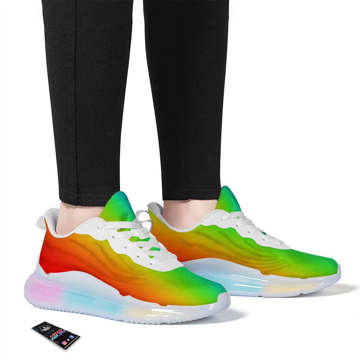 Shades Rainbow Print Pattern Running Sneakers-grizzshop