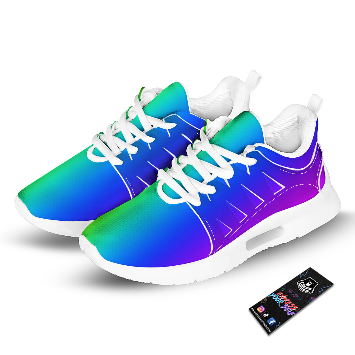 Shades Rainbow Print Pattern Tennis Shoes-grizzshop