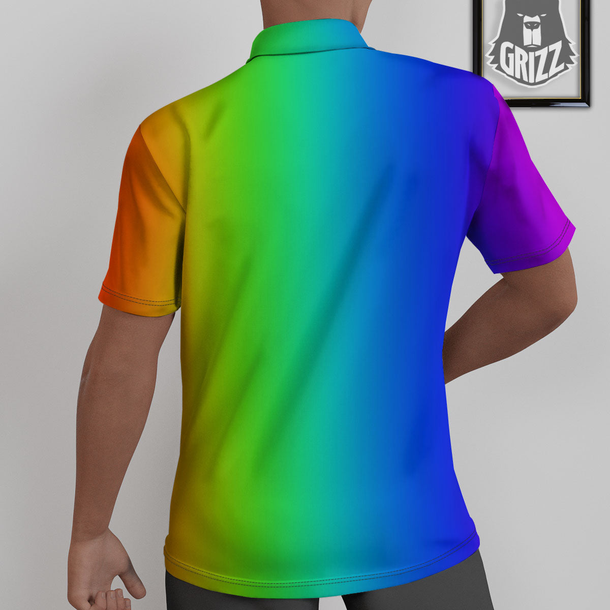 Shades Rainbow Print Pattern Untucked Shirts-grizzshop