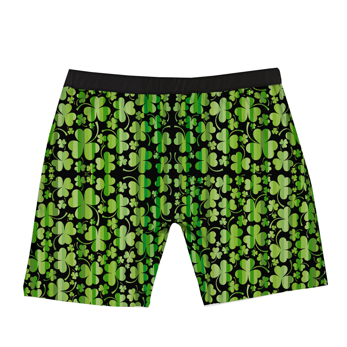 Shamrock Green And Black Print Pattern Boxer Briefs-grizzshop