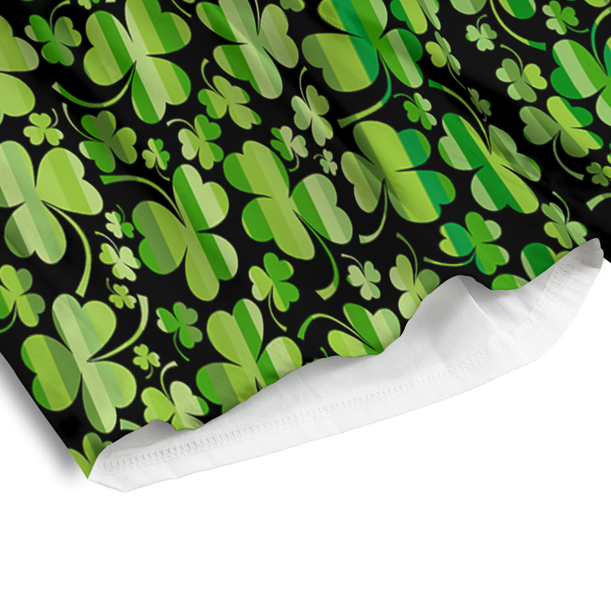 Shamrock Green And Black Print Pattern Men's Athletic Shorts