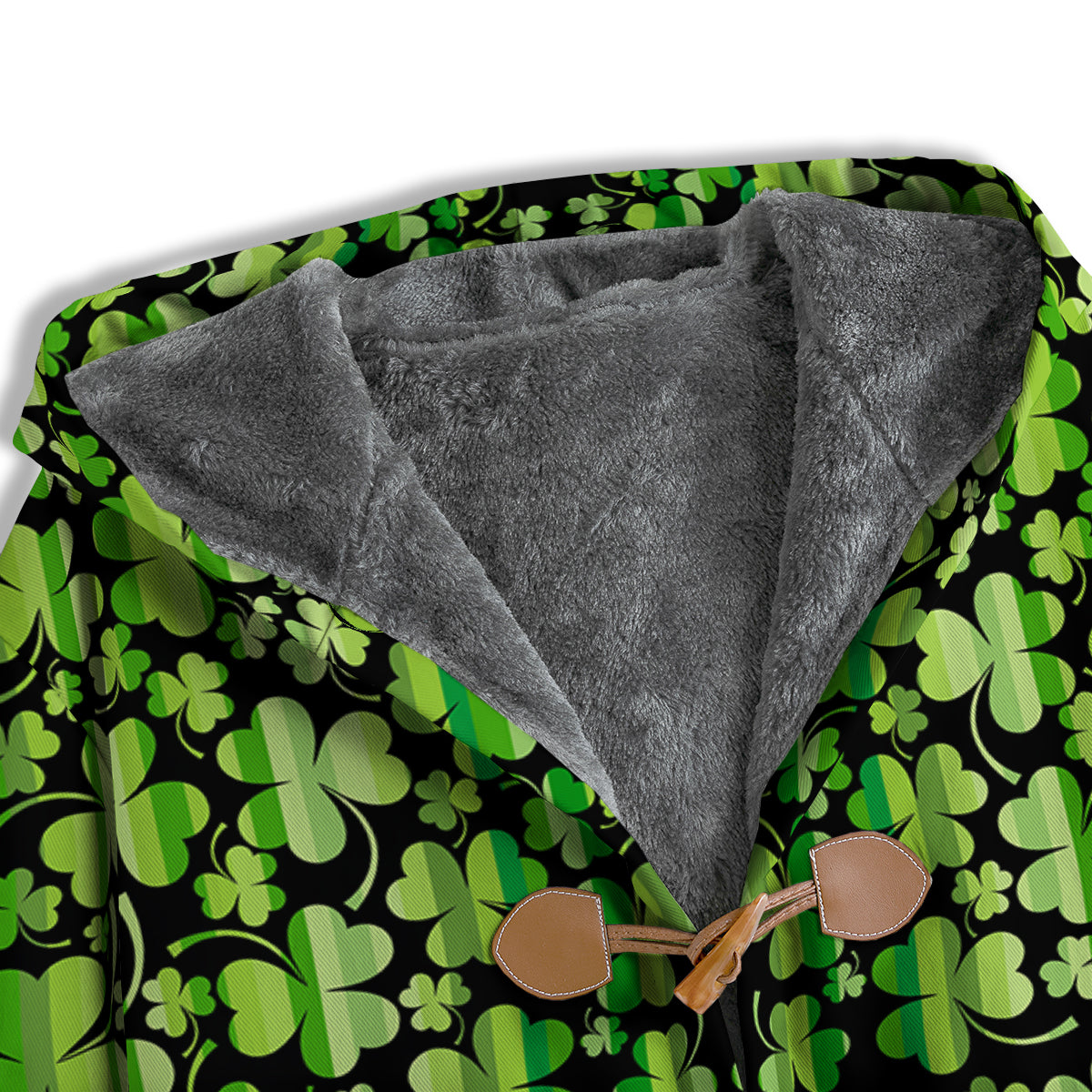 Shamrock Green And Black Print Pattern Men's Windbreaker Jacket-grizzshop