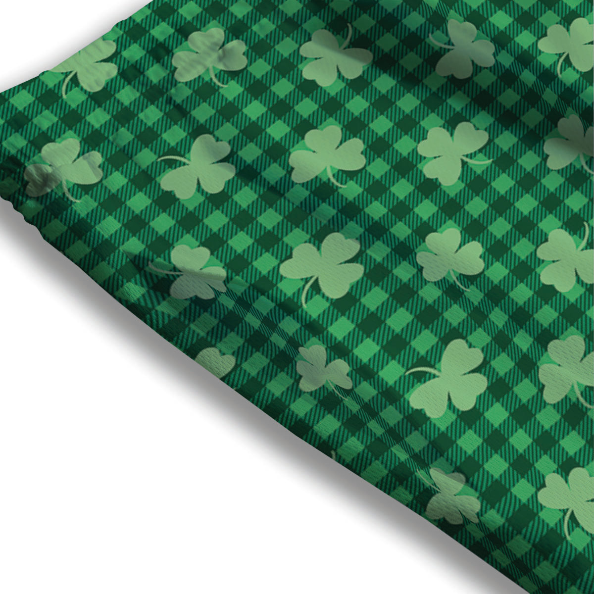 Shamrock Green Plaid Print Pattern Mesh Shorts