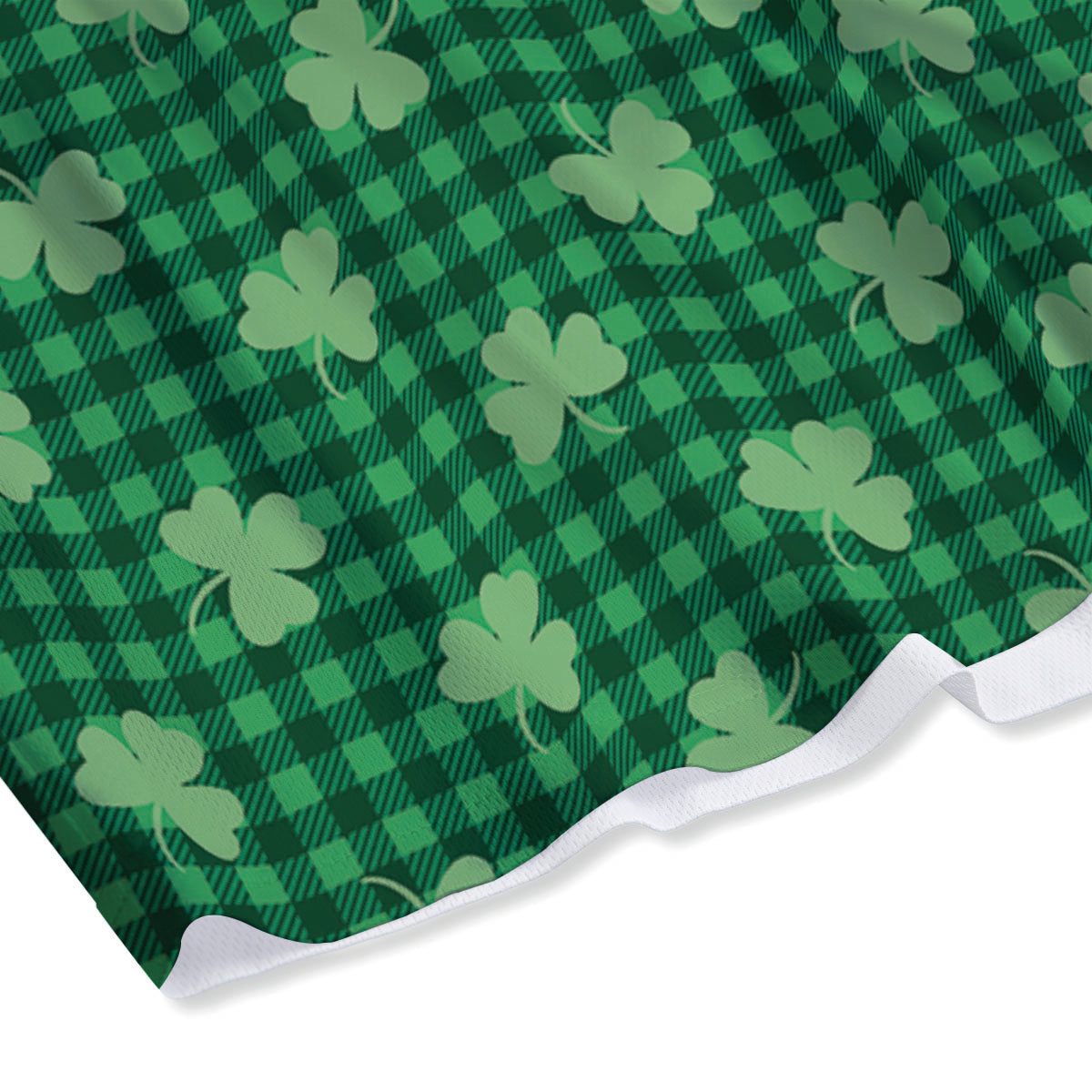 Shamrock Green Plaid Print Pattern Mesh Shorts
