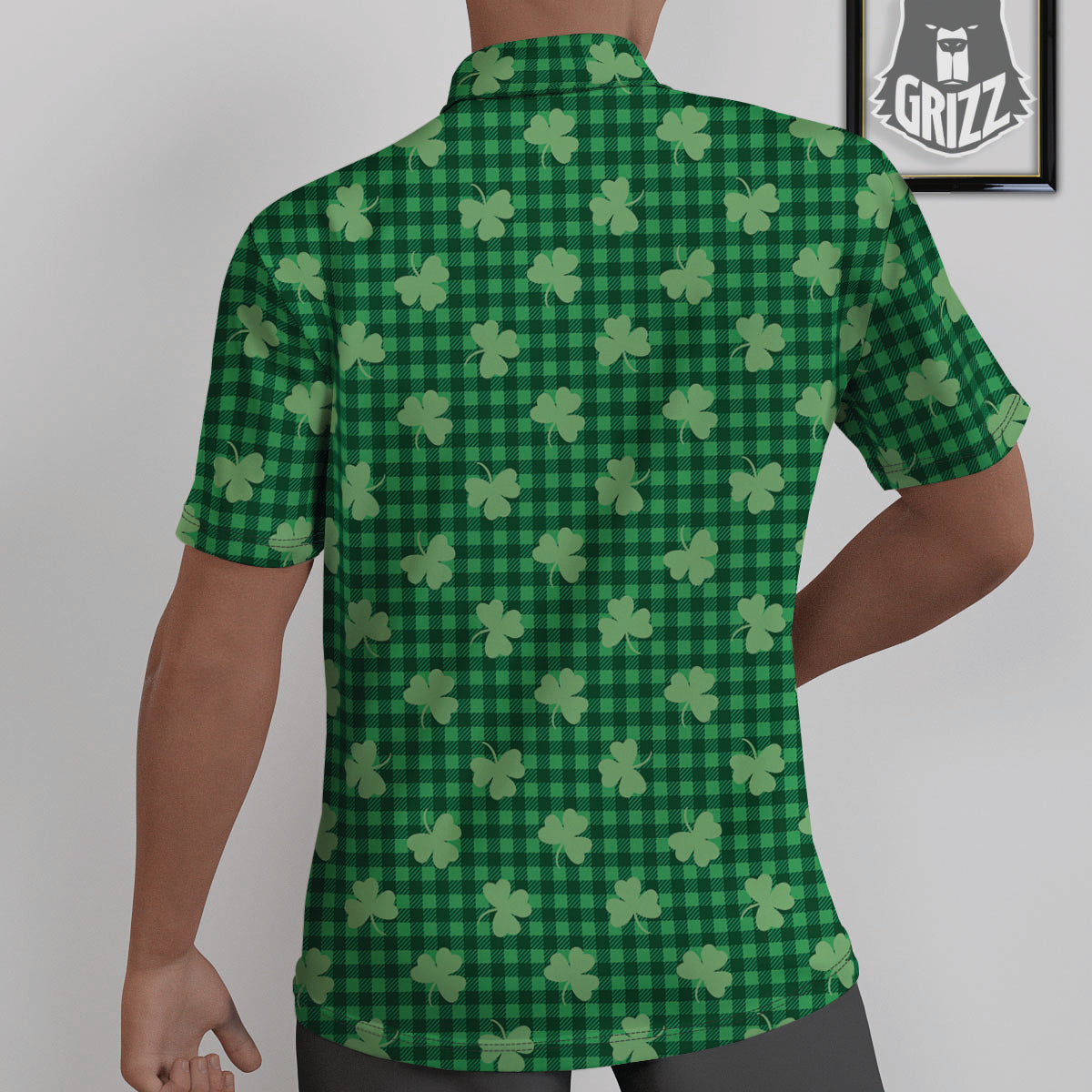 Shamrock Green Plaid Print Pattern Untucked Shirts-grizzshop