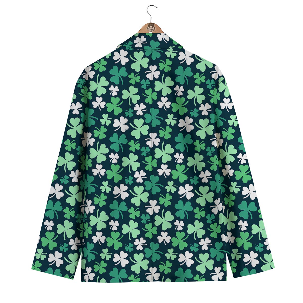 Shamrock Pattern Print Men's Blazer-grizzshop