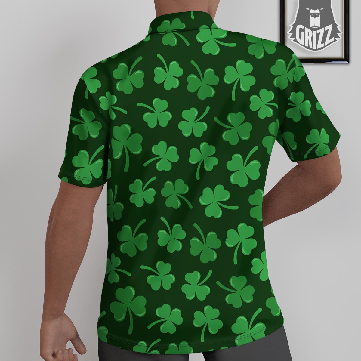 Shamrock St. Patrick's Day Print Pattern Untucked Shirts-grizzshop