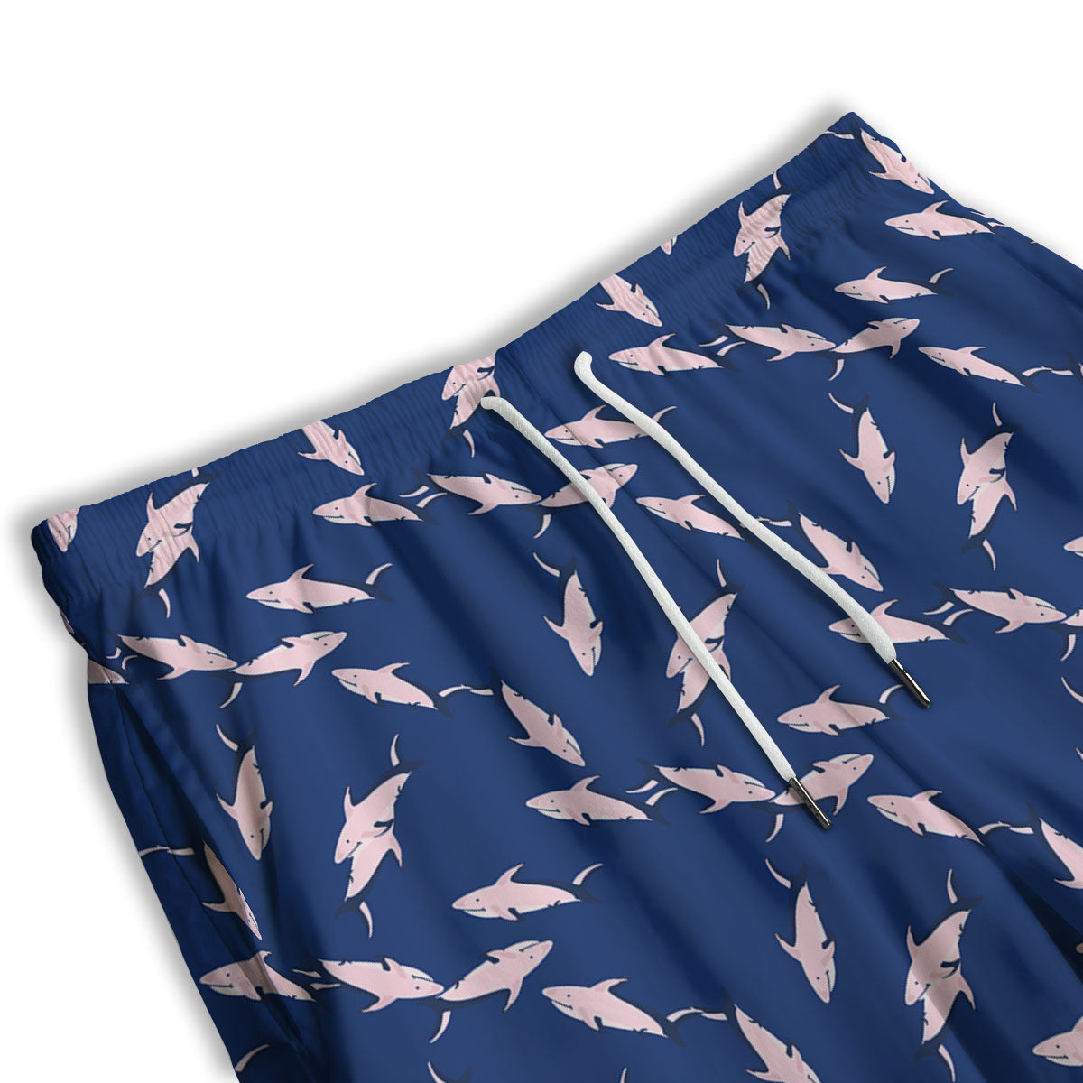Shark Blue And Pink Print Pattern Men's Athletic Shorts