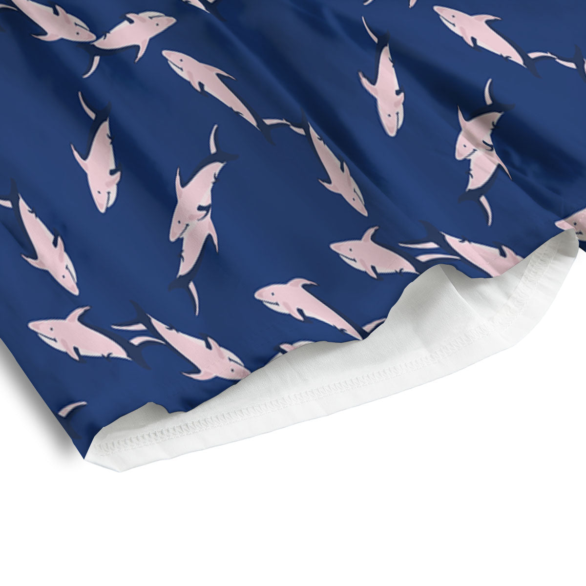 Shark Blue And Pink Print Pattern Men's Athletic Shorts