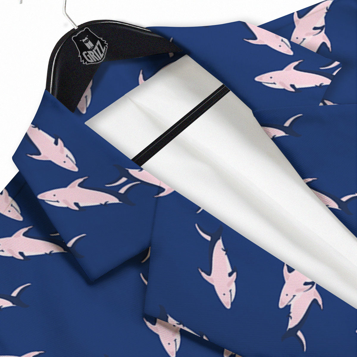 Shark Blue And Pink Print Pattern Men's Sport Coat-grizzshop