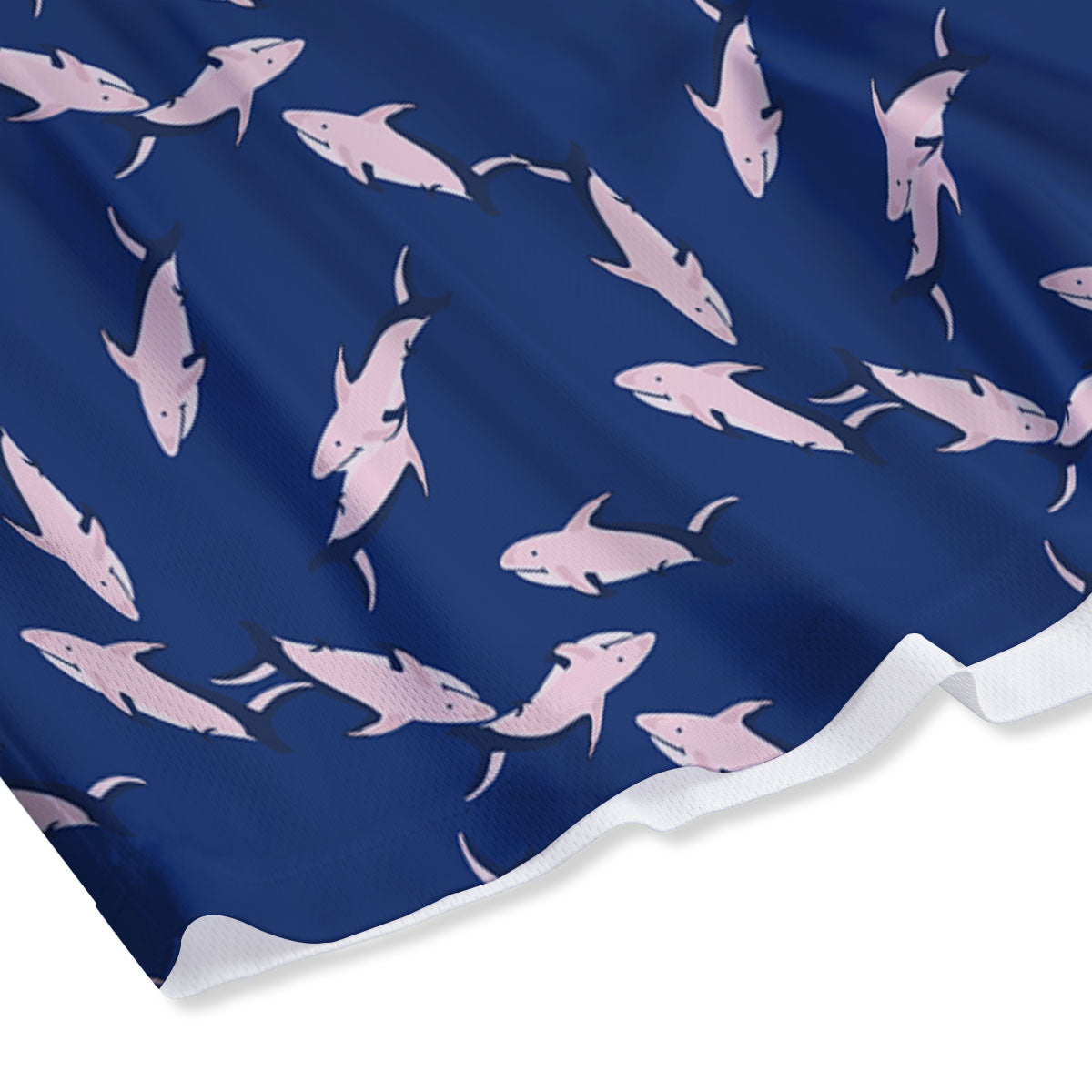 Shark Blue And Pink Print Pattern Mesh Shorts