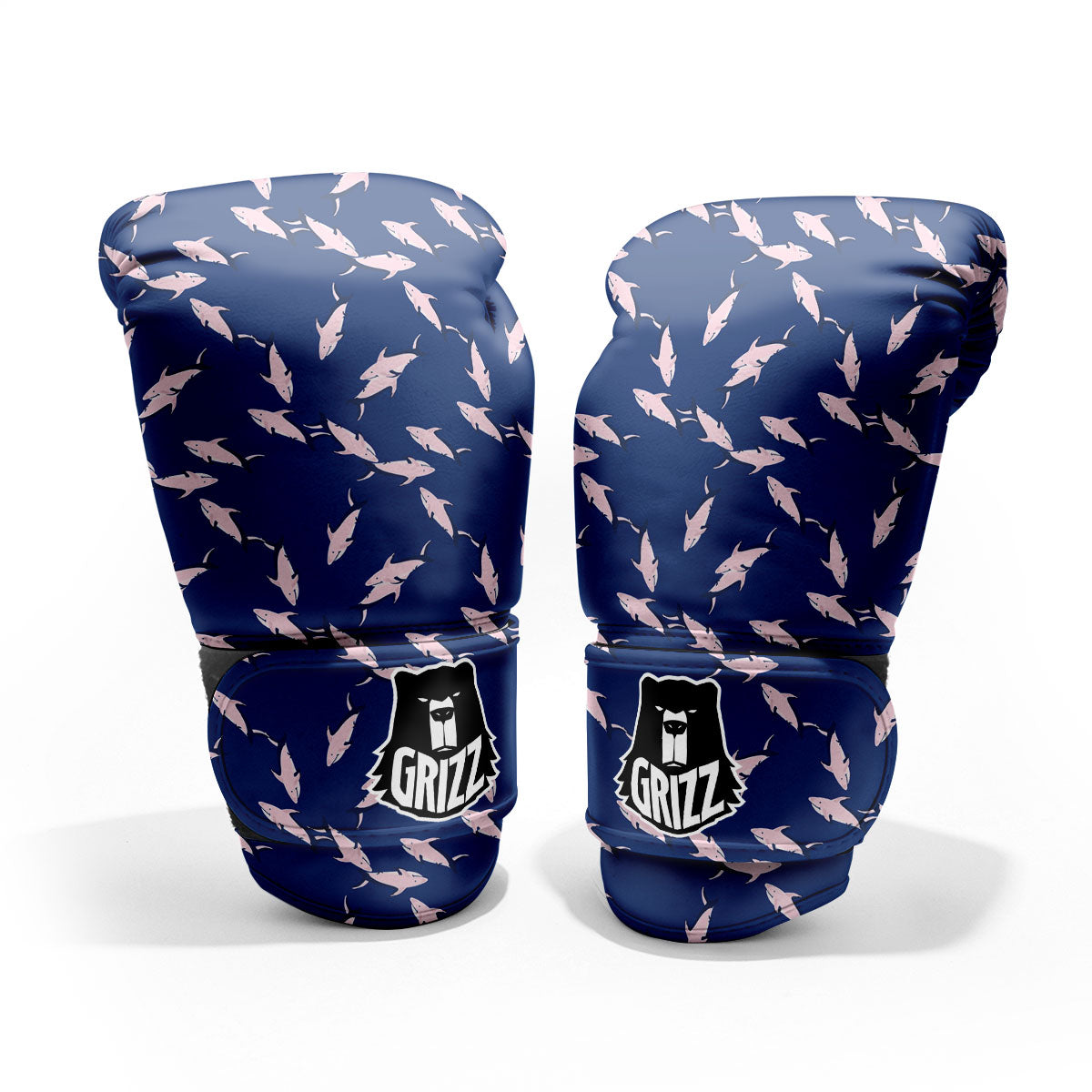 Shark Blue And Pink Print Pattern Pro Boxing Glove