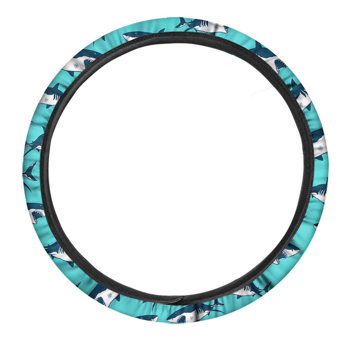 Shark Blue Print Pattern Car Steering Wheel Cover-grizzshop