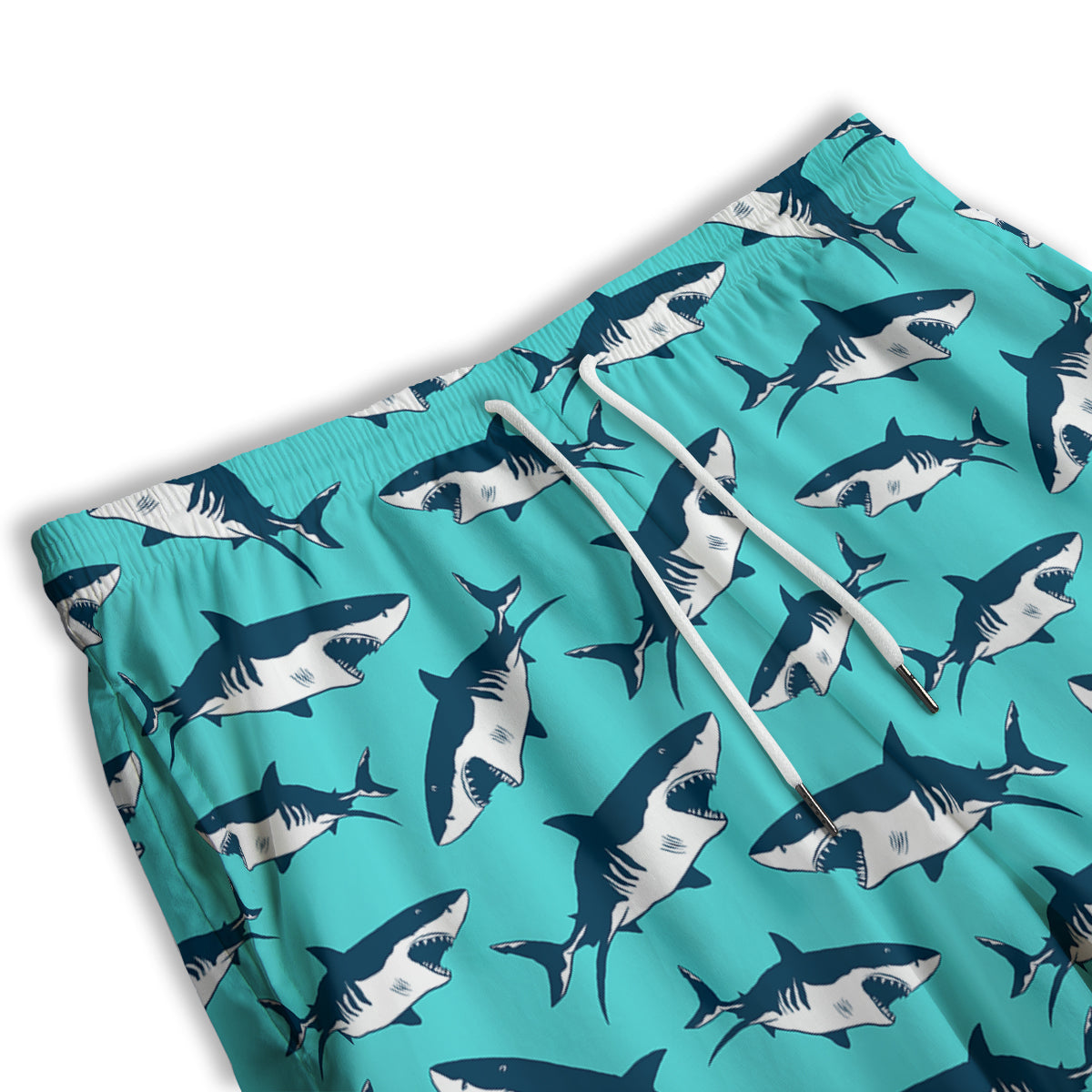 Shark Blue Print Pattern Men's Athletic Shorts
