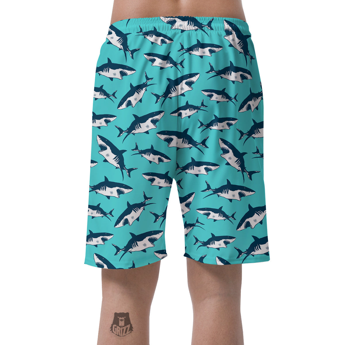 Shark Blue Print Pattern Men's Shorts-grizzshop
