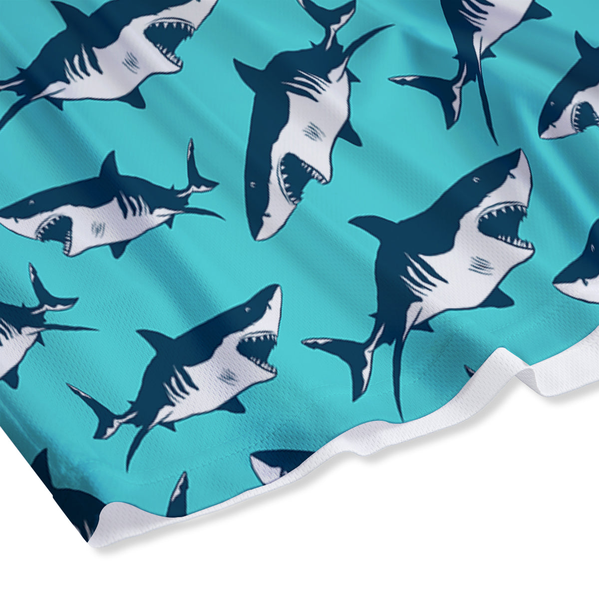 Shark Blue Print Pattern Mesh Shorts