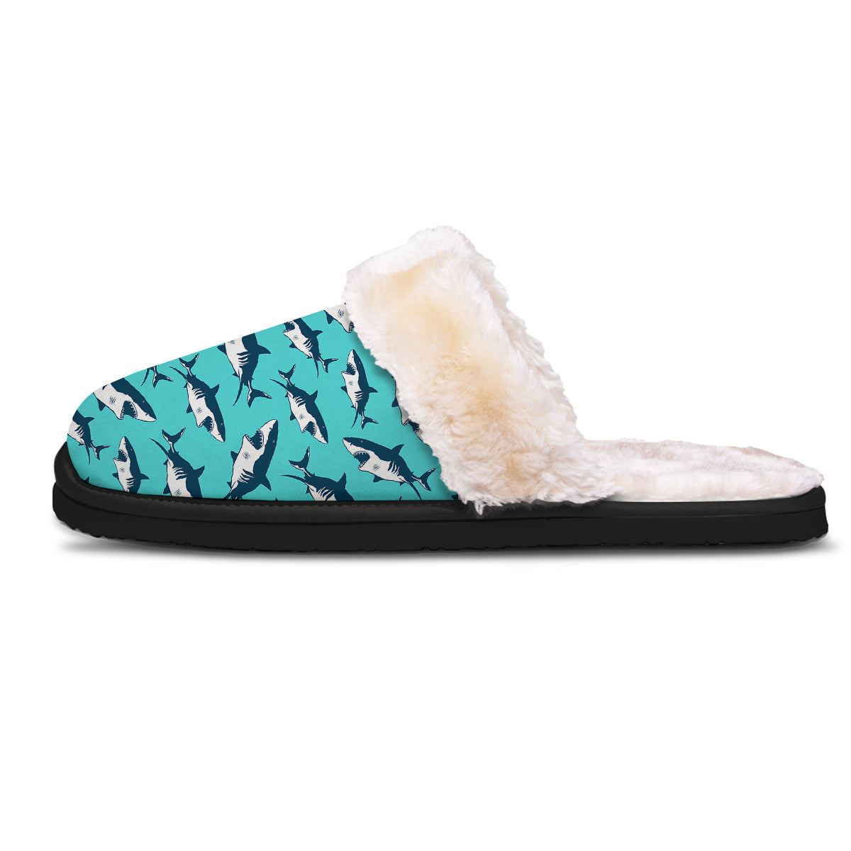 Shark Blue Print Pattern Slippers-grizzshop